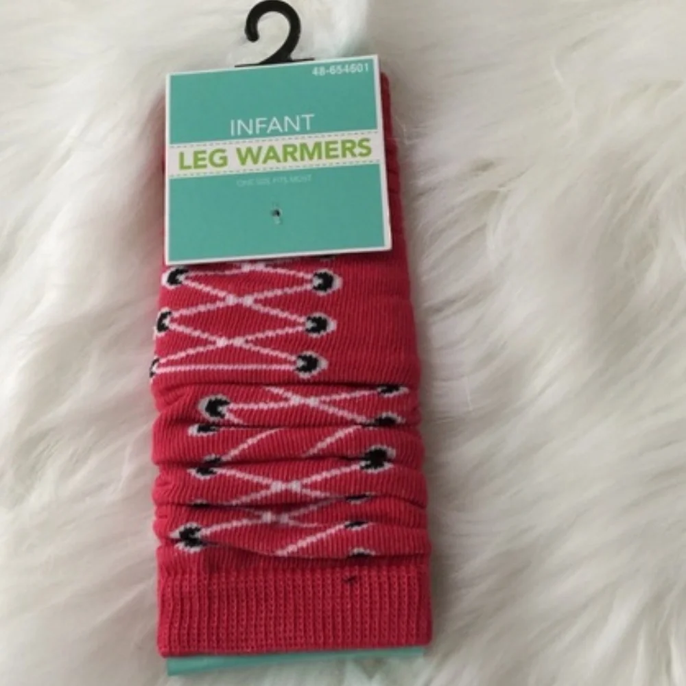 Infant Pink Leg Warmers Lace-Up Design | One Size Fits Most | New